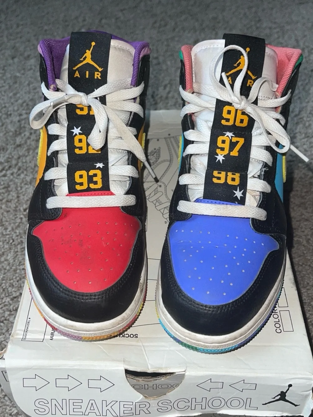Jordan Multicolor Low-Top Sneakers - Red, Blue & Black